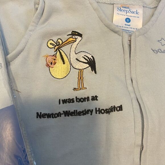 Set of 2 Halo Wearable Blanket Sleep Sack 100% COTTON | BLUE 0-6 months - Picture 4 of 4